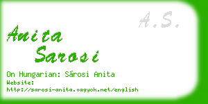 anita sarosi business card