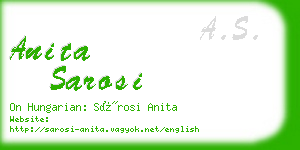 anita sarosi business card